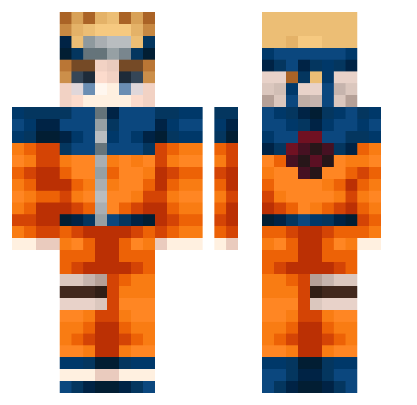 yuka_323 Minecraft skin, front and back view