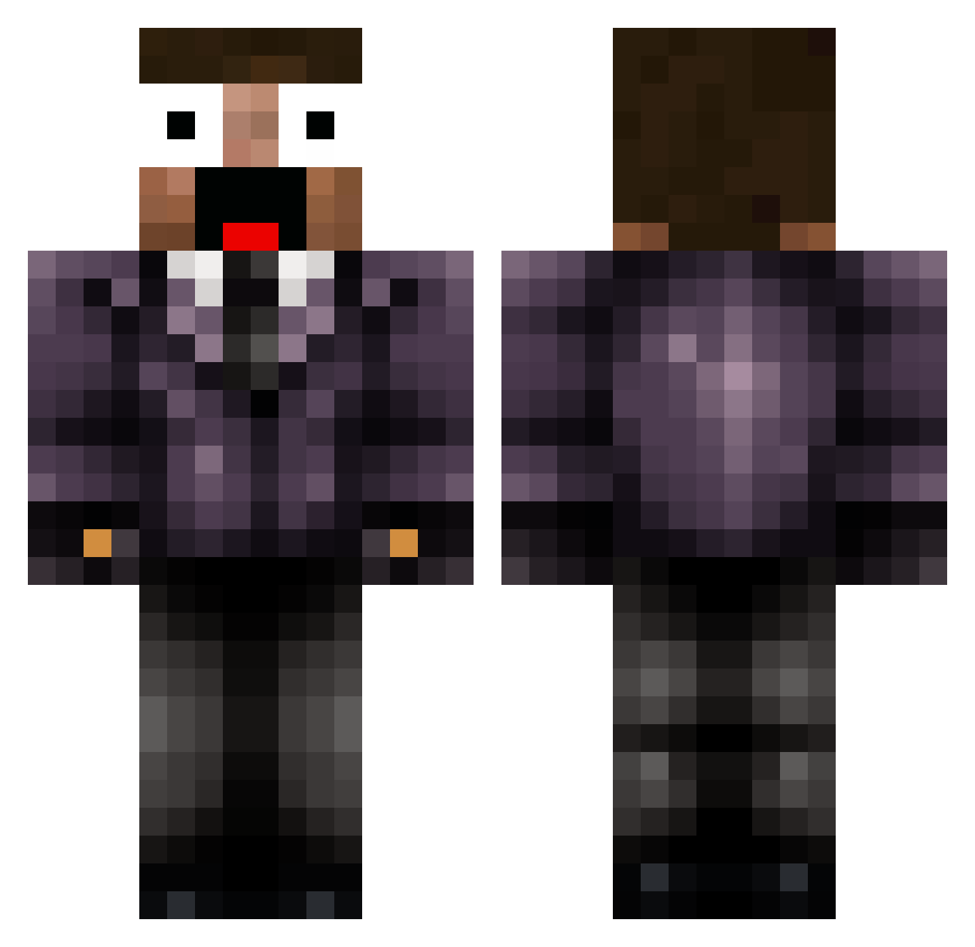 3Kush Minecraft skin, front and back view