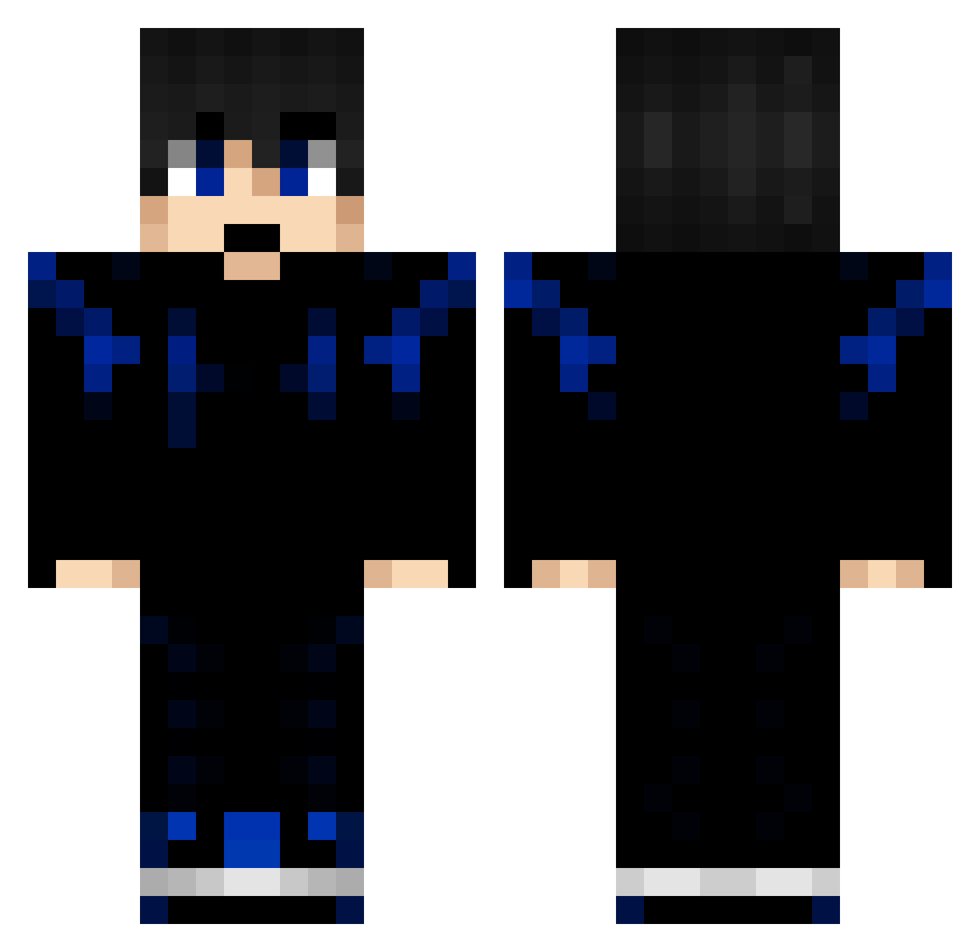 Taxus Minecraft skin, front and back view
