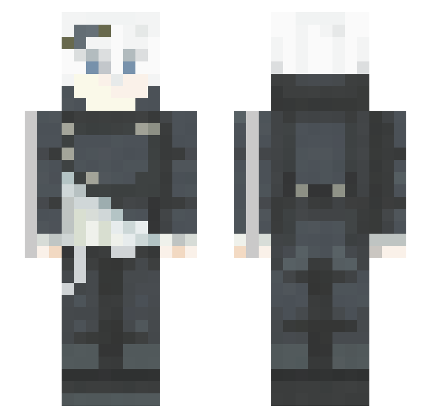 NieRReplicant Minecraft skin, front and back view