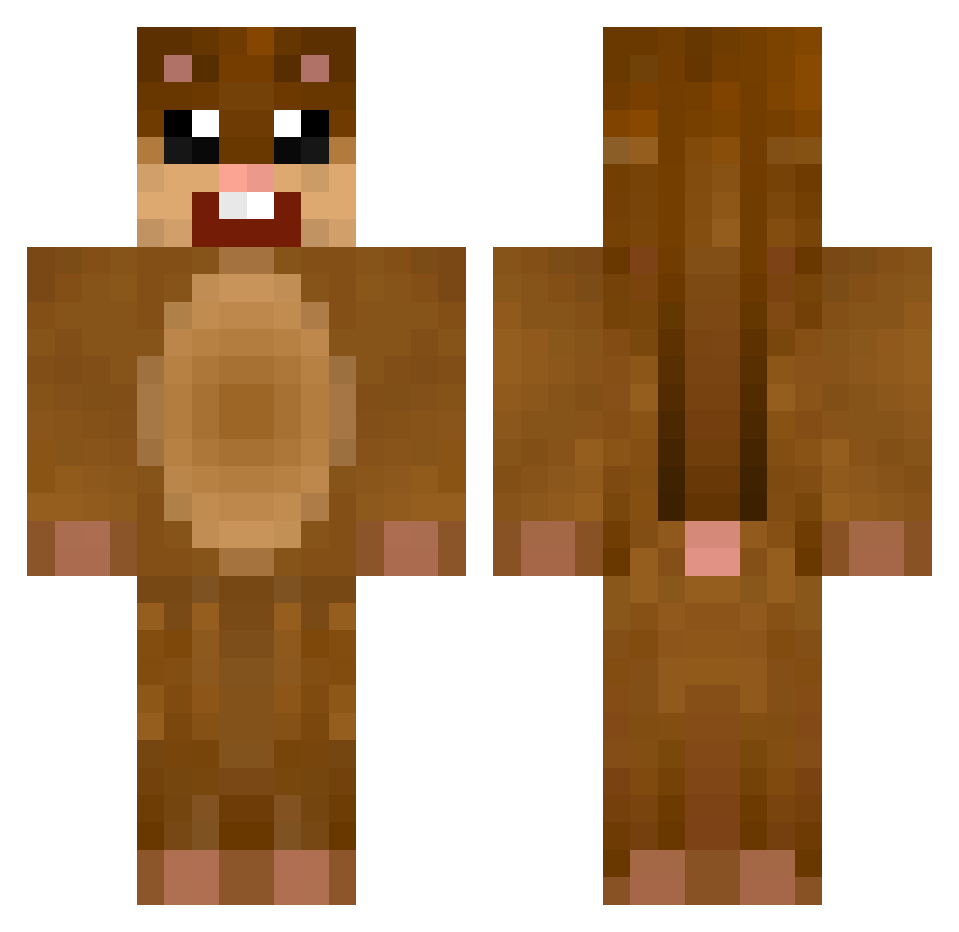 Rickste Minecraft skin, front and back view