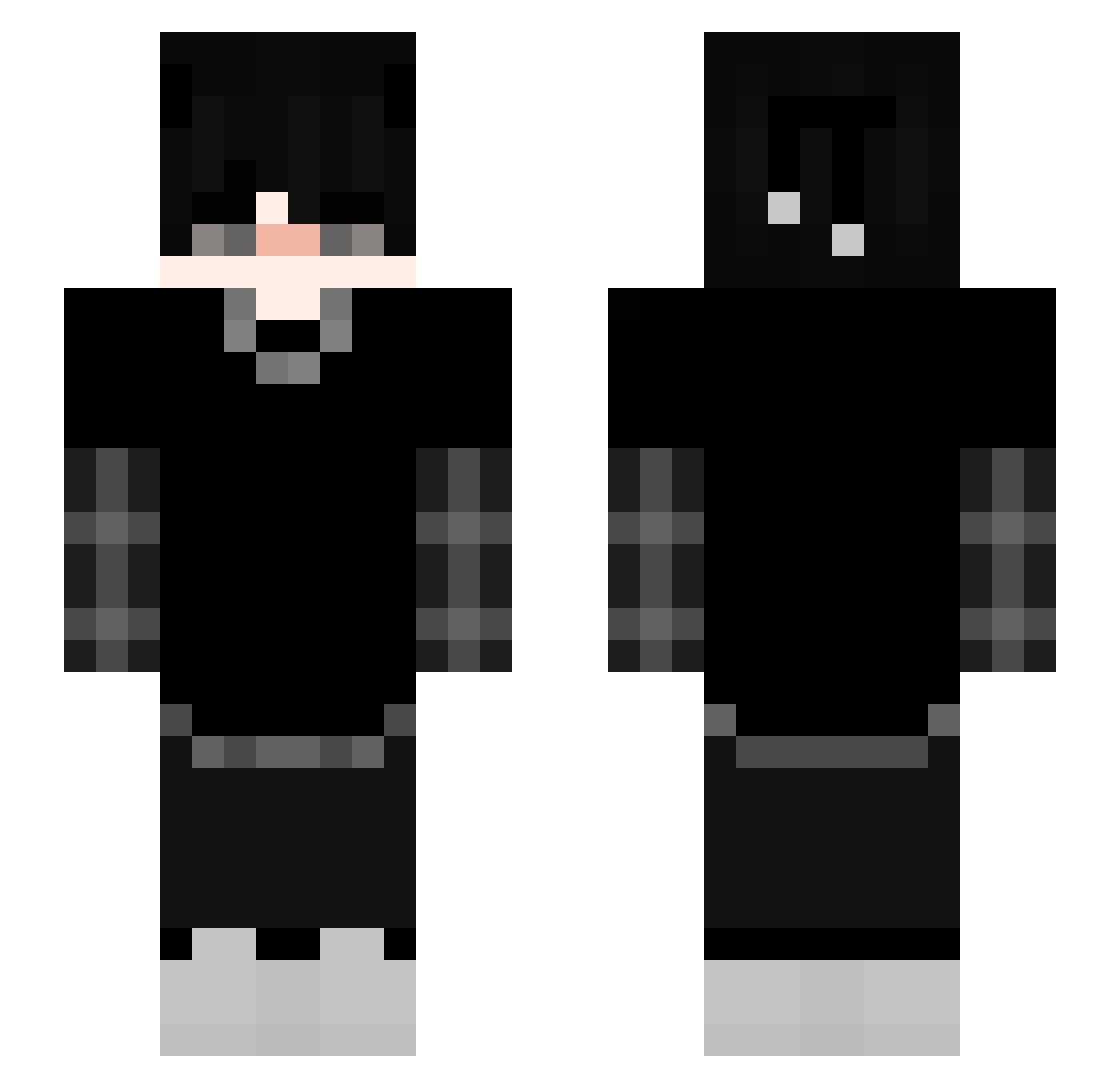 Levelvin Minecraft skin, front and back view