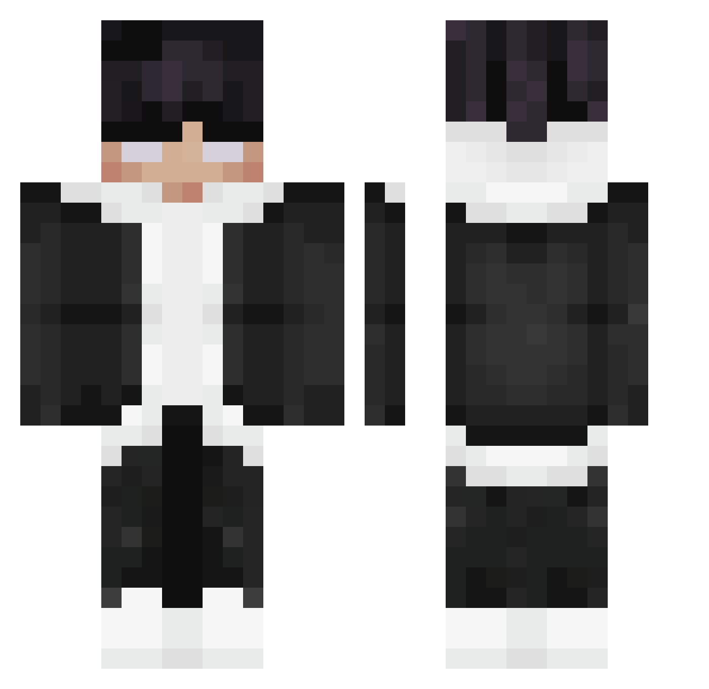 Pqradoxical Minecraft skin, front and back view