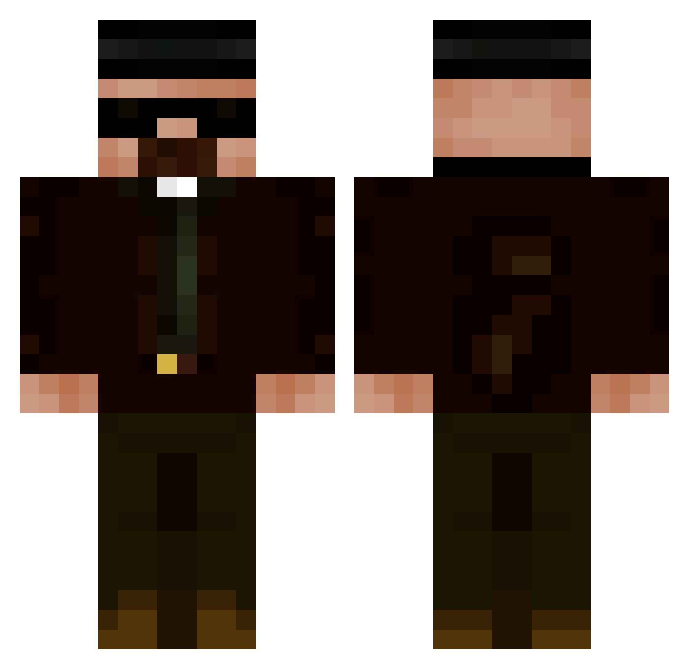 oopixel Minecraft skin, front and back view