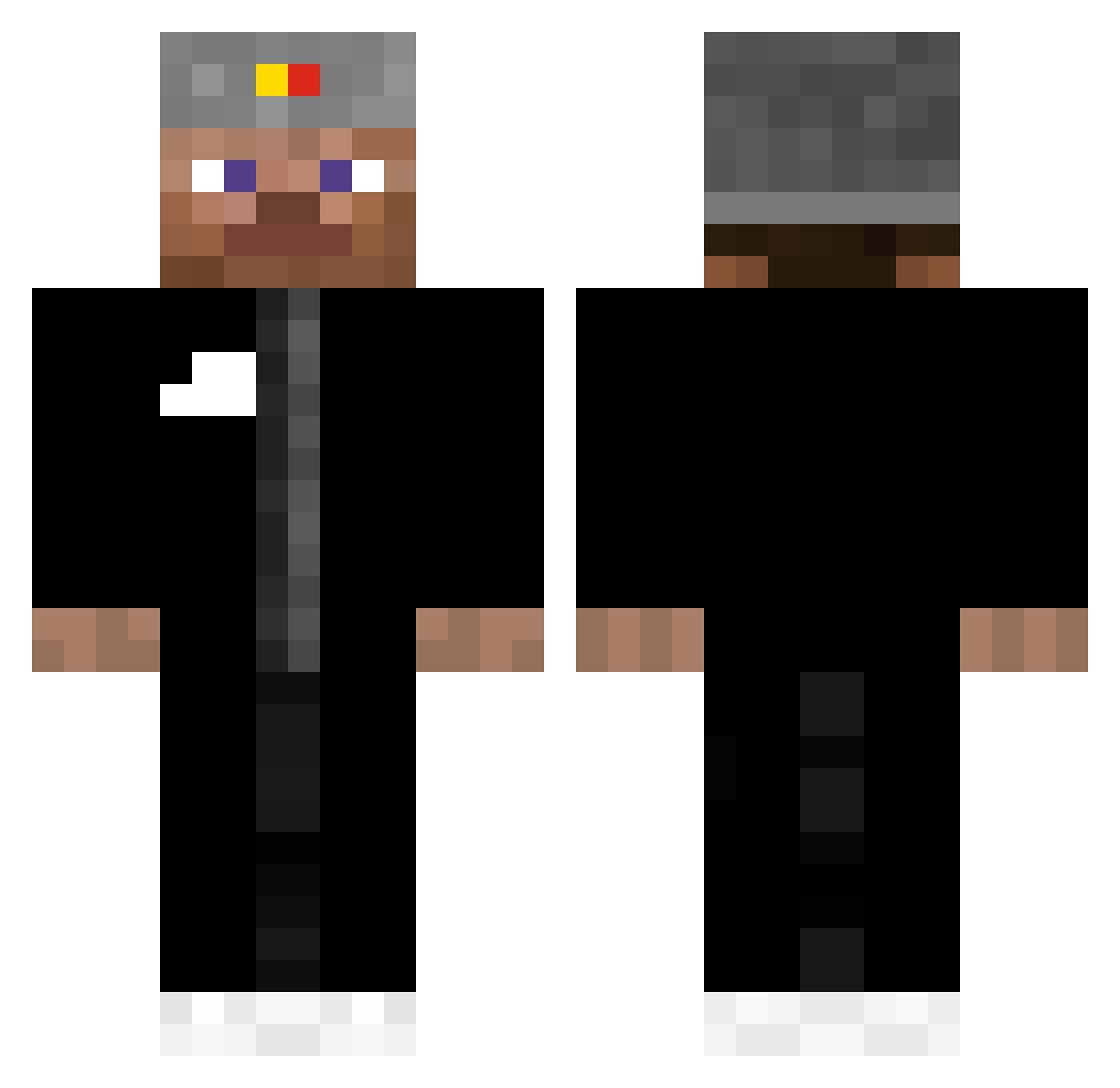 Distortion_ Minecraft skin, front and back view