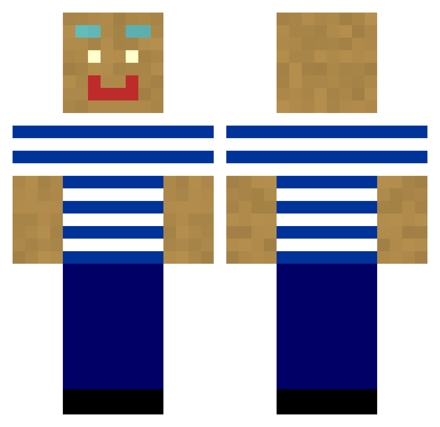 DayraStarLine Minecraft skin, front and back view