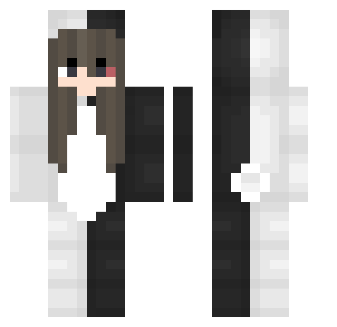 Weeeaboo Minecraft skin, front and back view