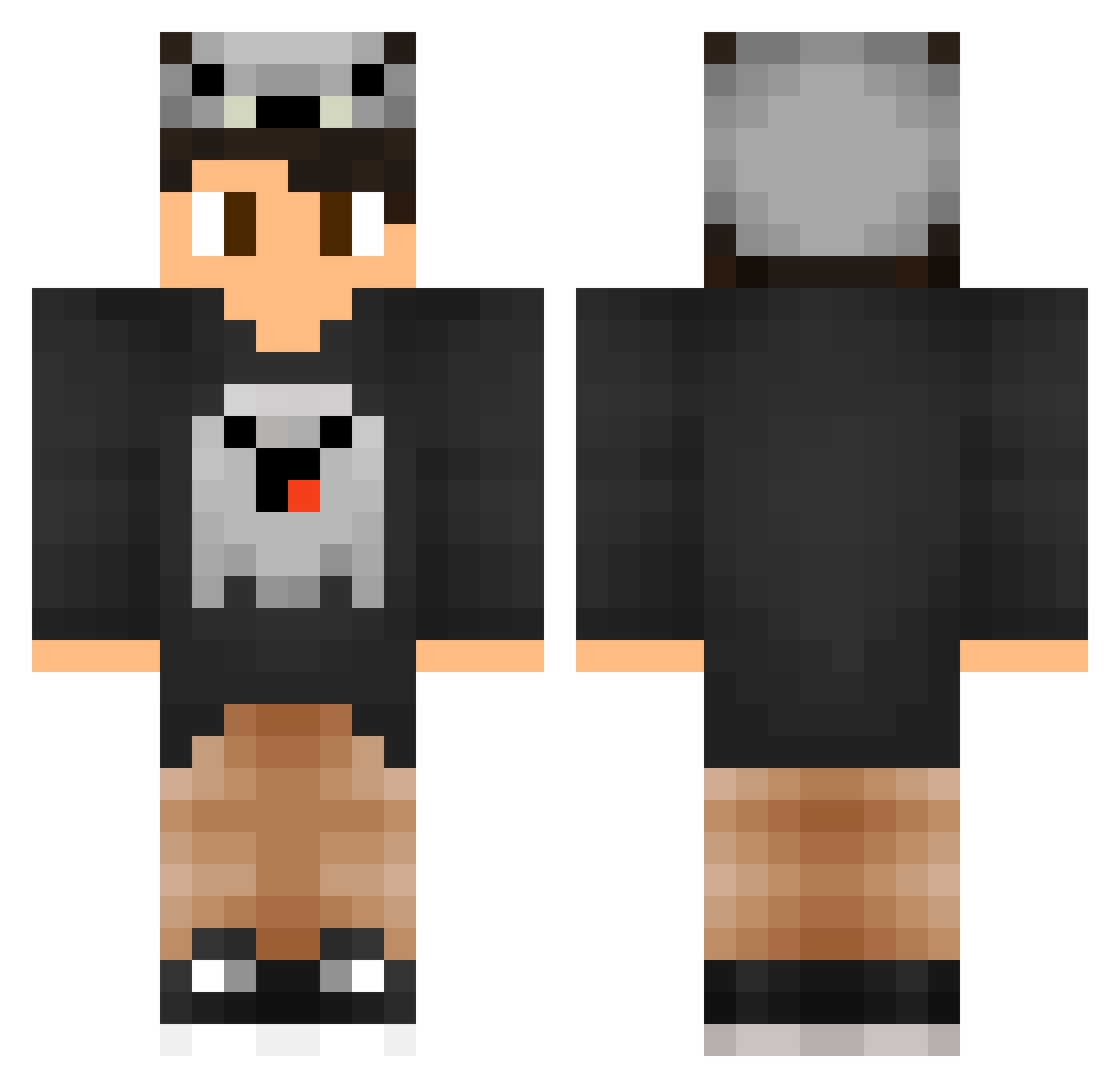Superrageblox Minecraft skin, front and back view