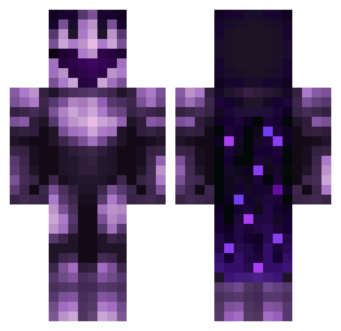 NotJavi Minecraft skin, front and back view