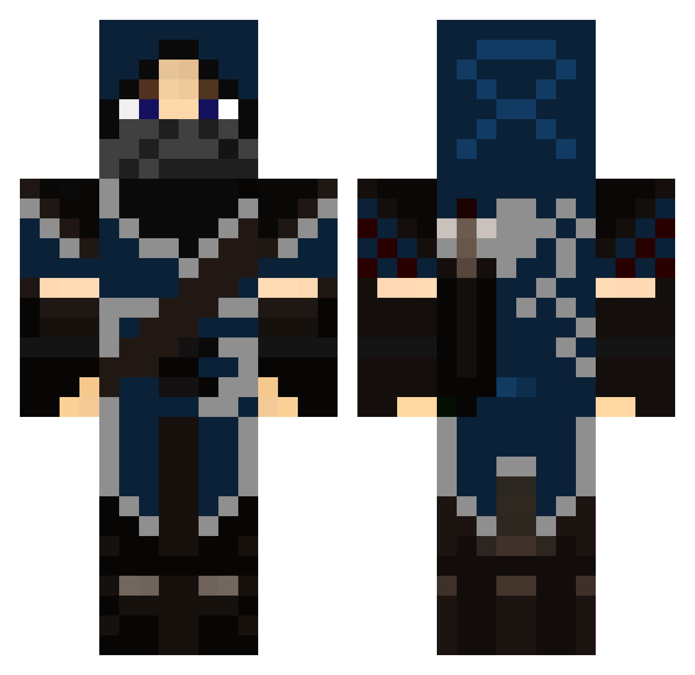 Deafie2 Minecraft skin, front and back view