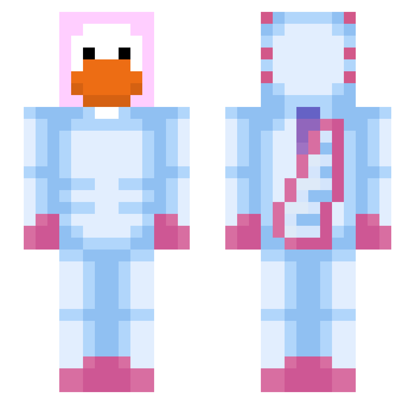 Jynxtin Minecraft skin, front and back view