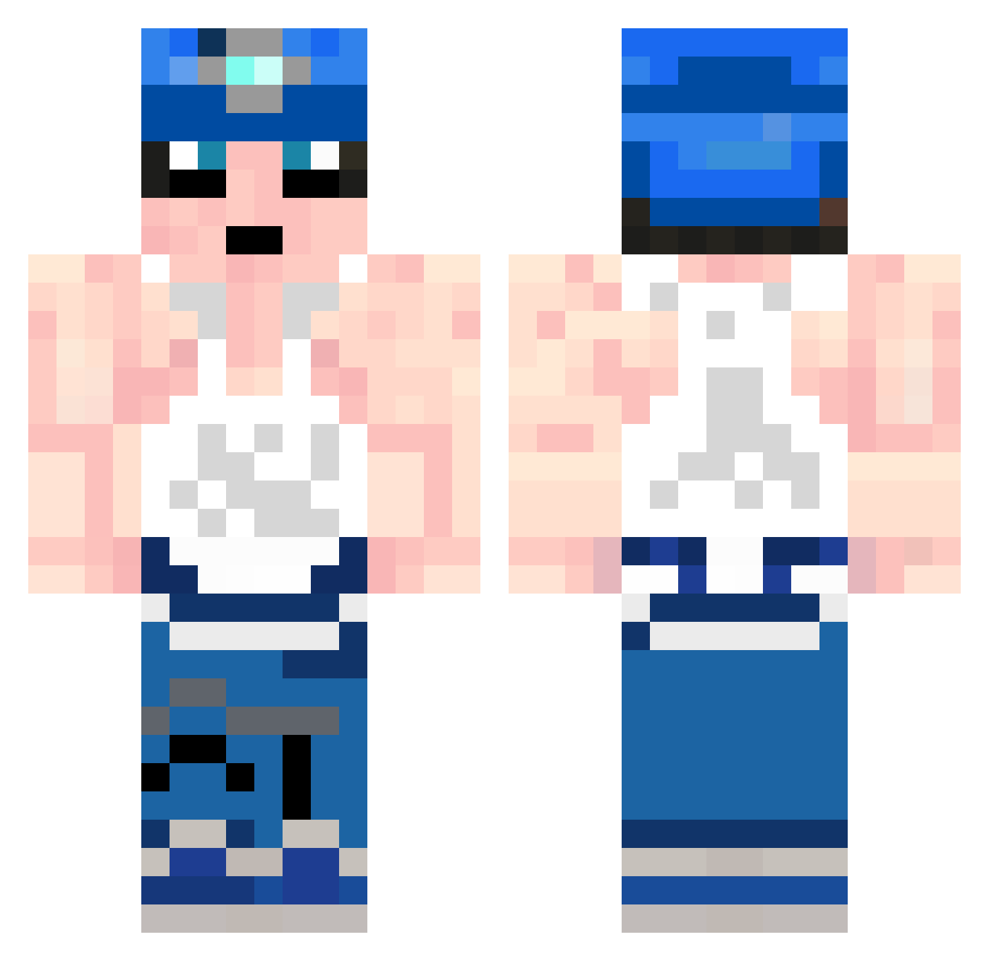 ItzDariuzPvP Minecraft skin, front and back view
