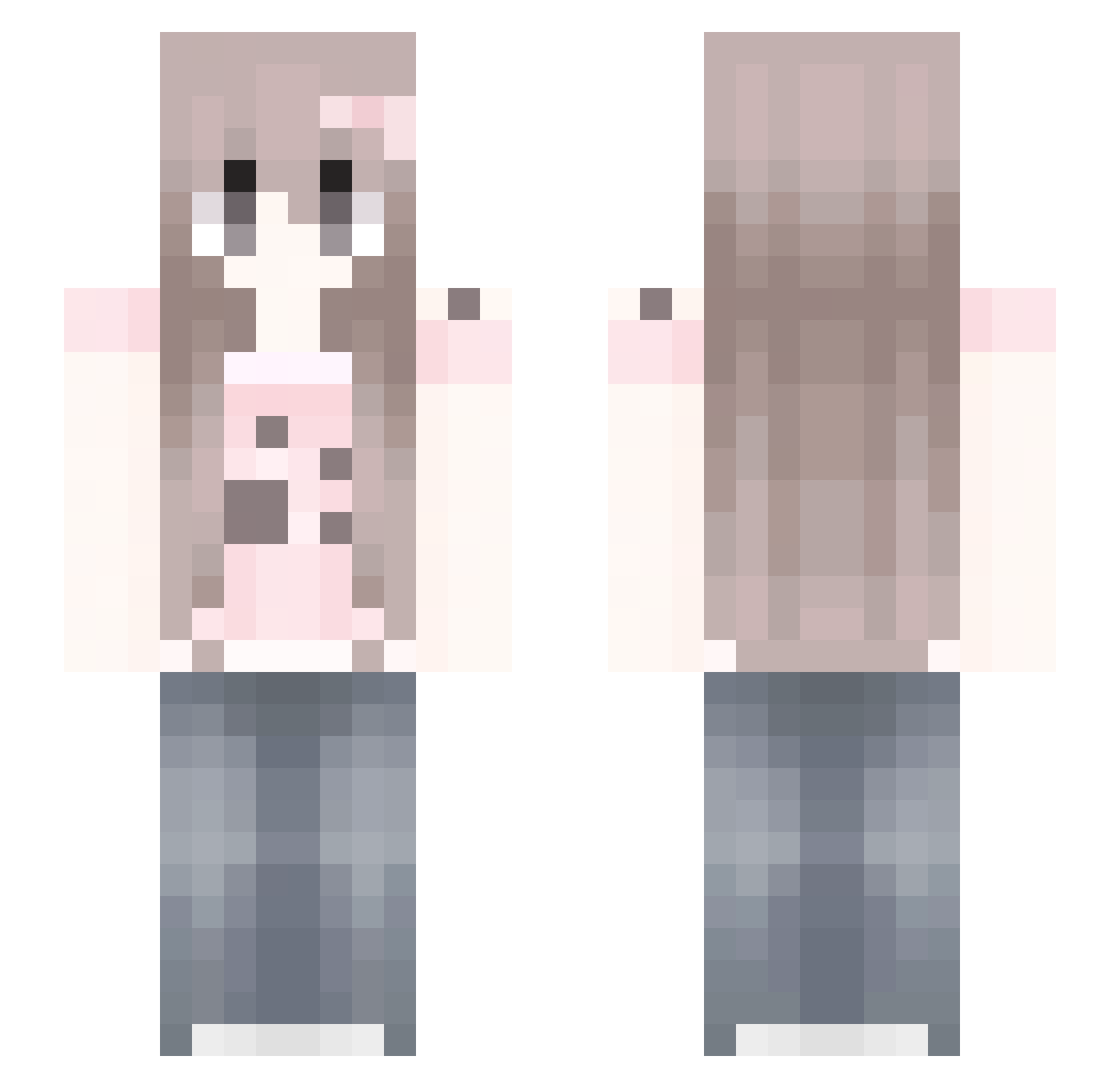 pollylol Minecraft skin, front and back view