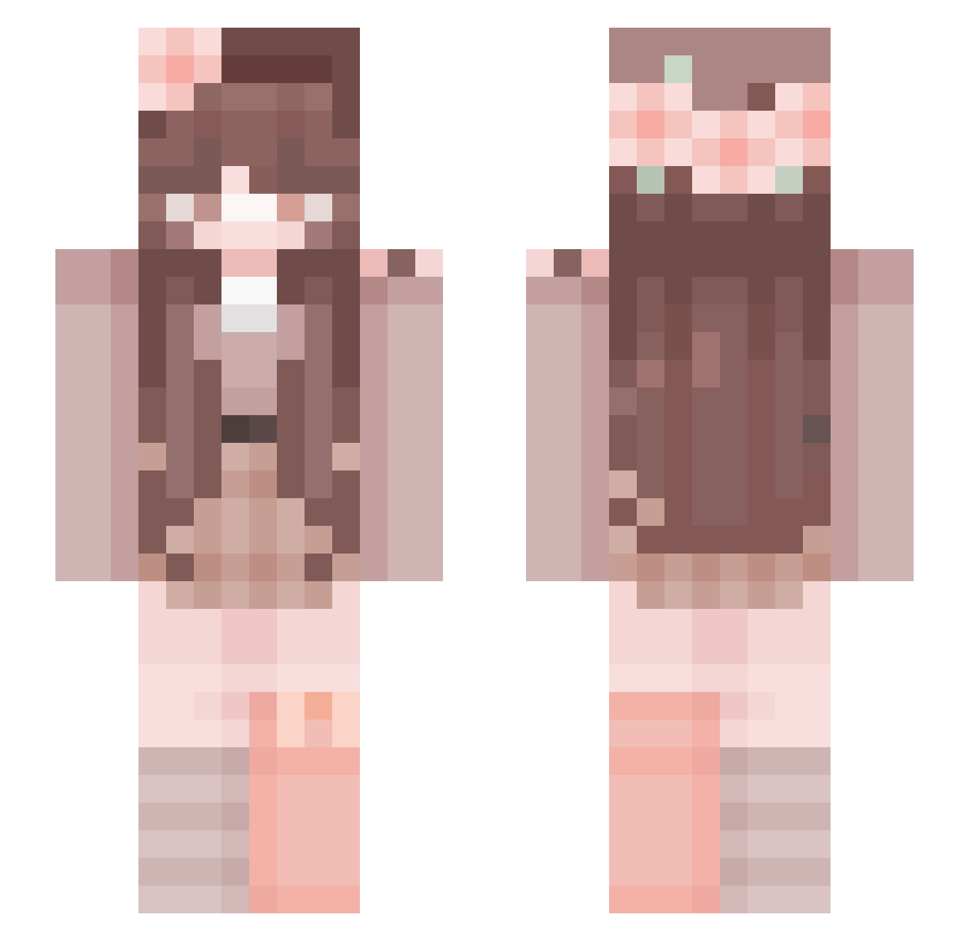 YumiYuko Minecraft skin, front and back view
