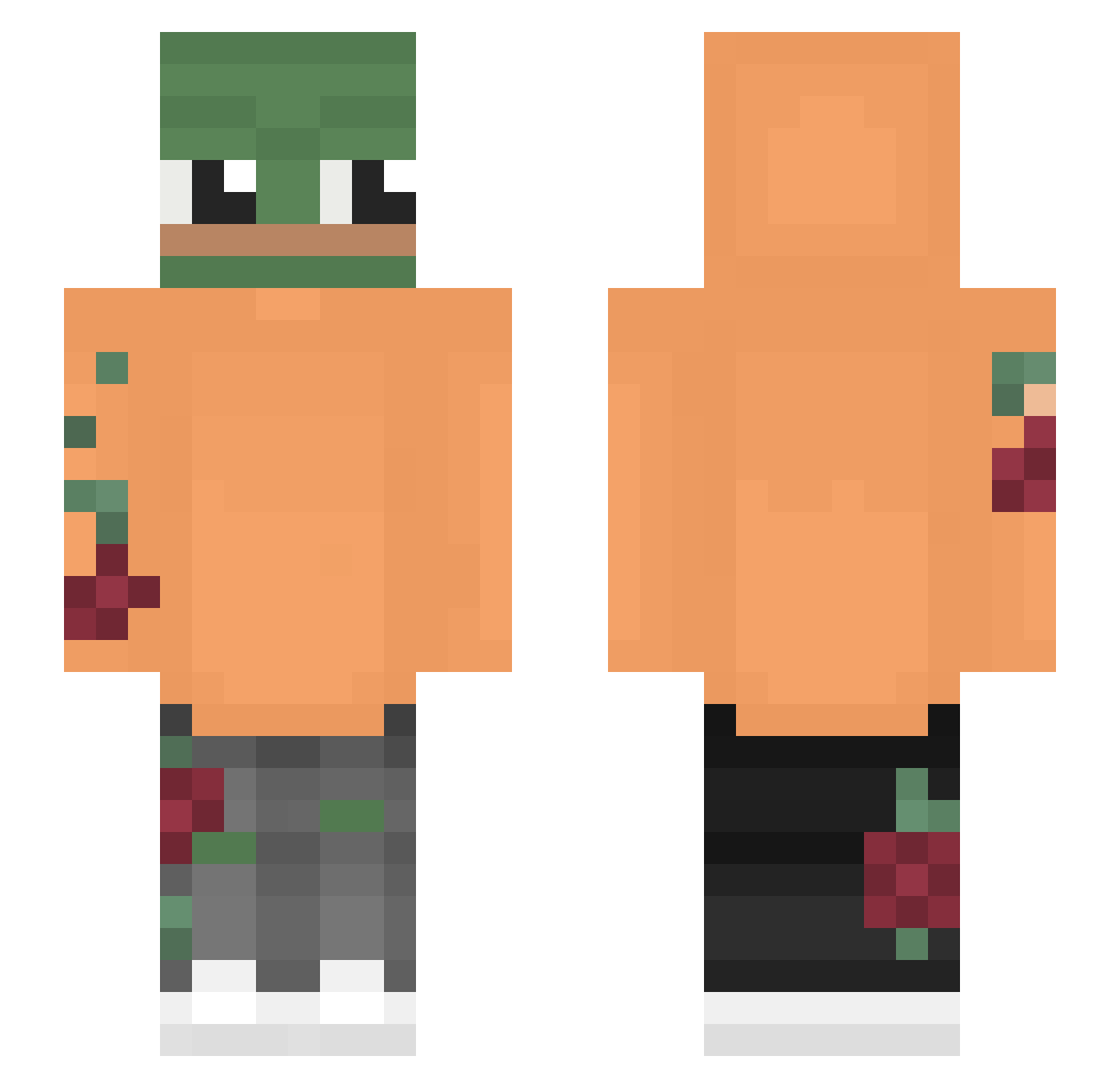 SikusKC Minecraft skin, front and back view