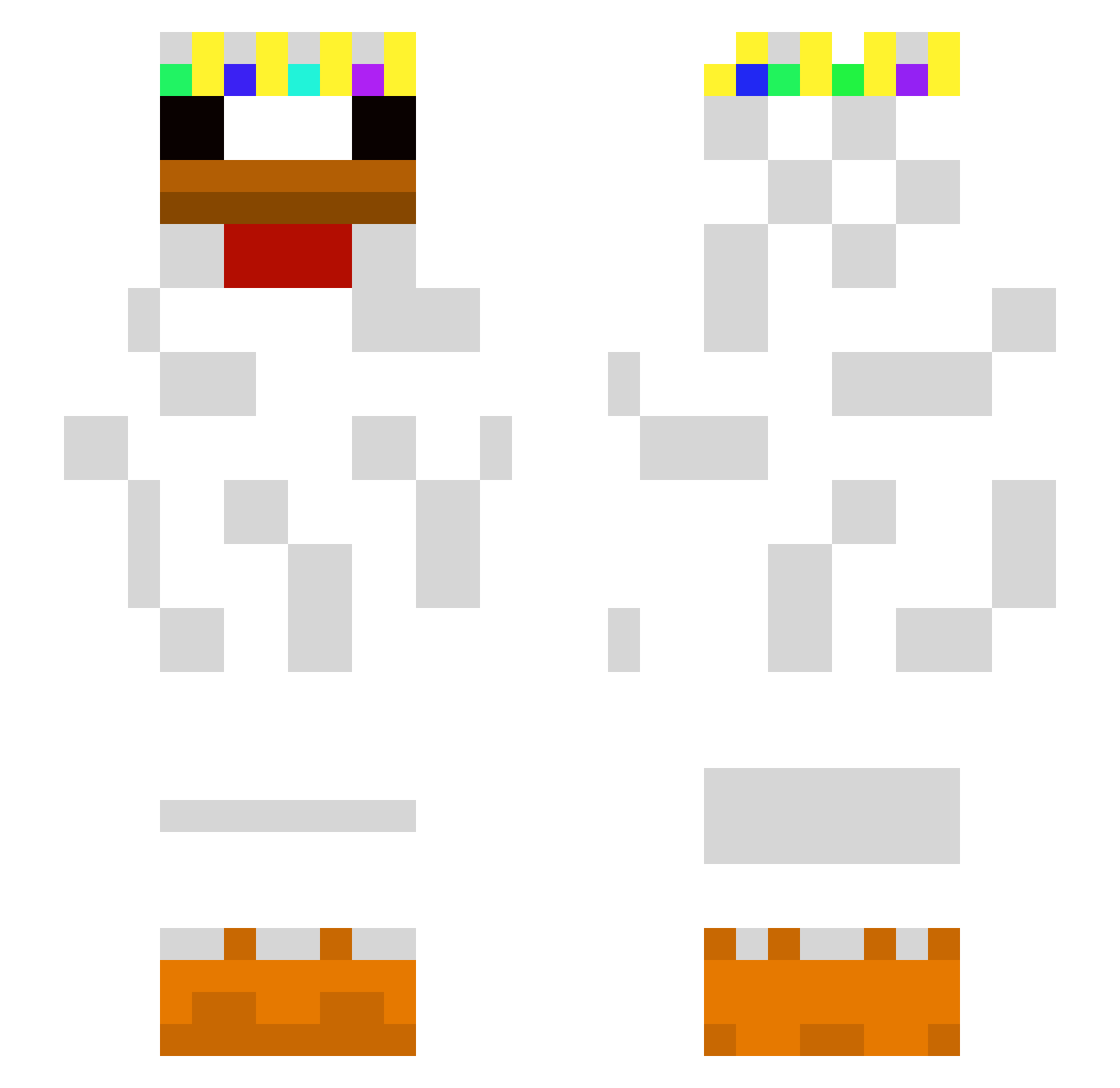 ReverseChickens Minecraft skin, front and back view