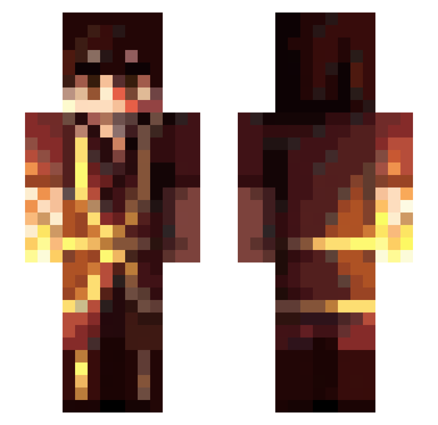 jetzki13 Minecraft skin, front and back view
