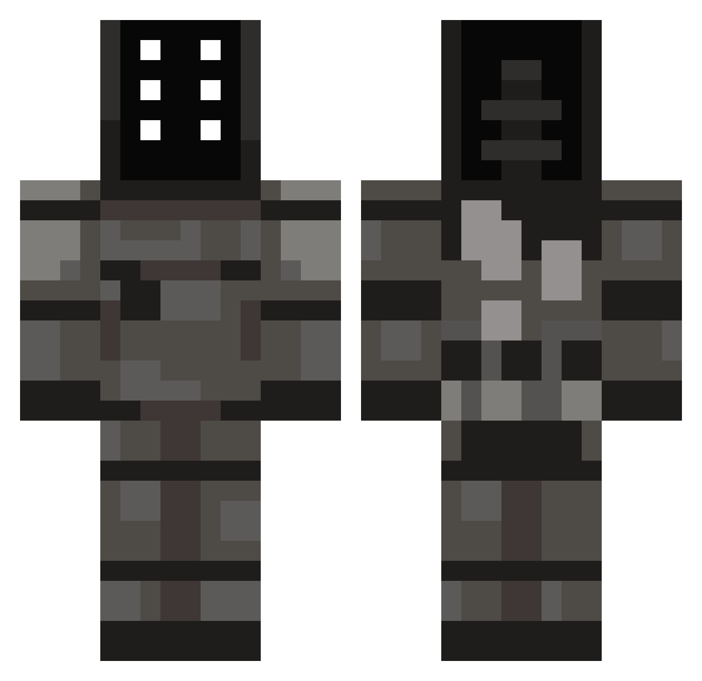 CaptainFreezy55 Minecraft skin, front and back view