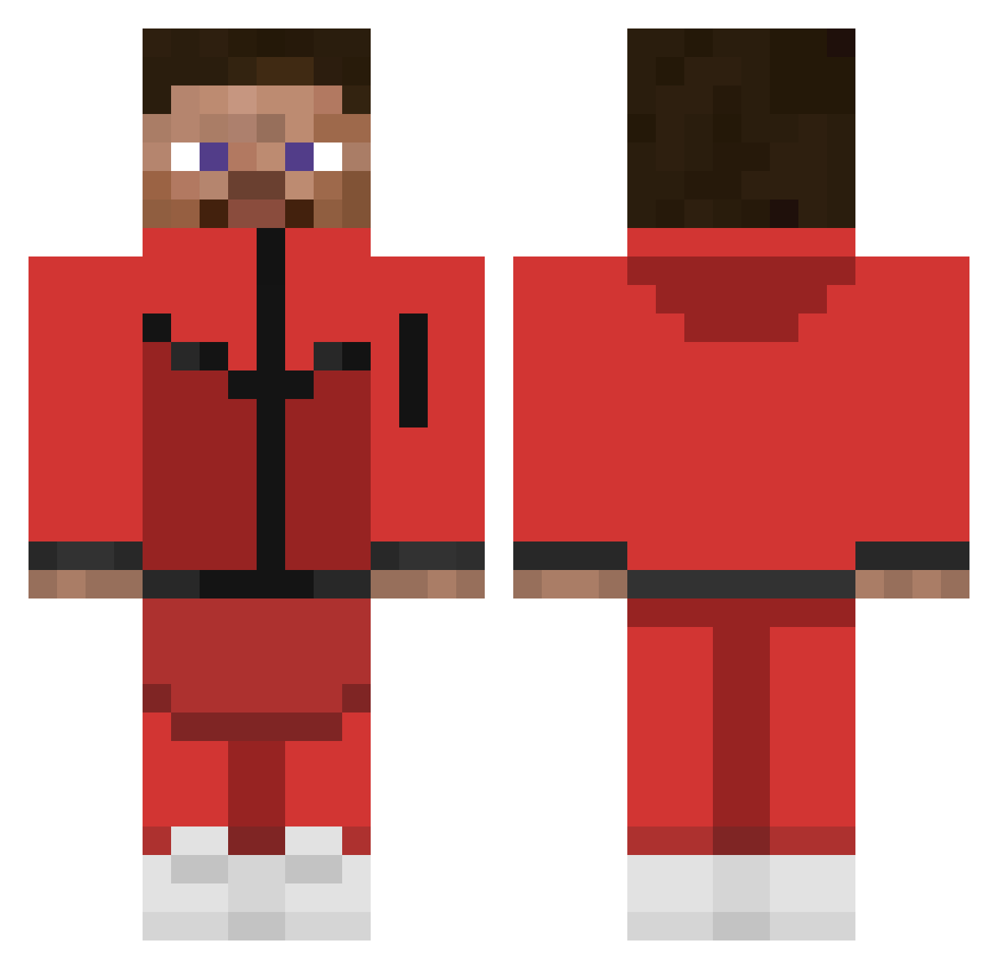 KnoxEvan Minecraft skin, front and back view
