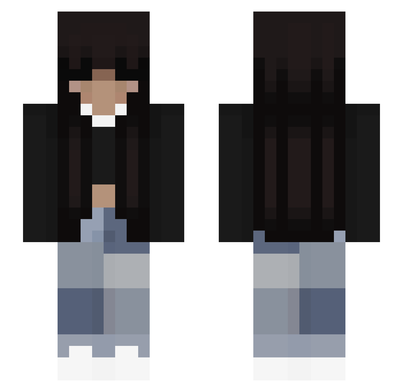 sobbingmanchild Minecraft skin, front and back view