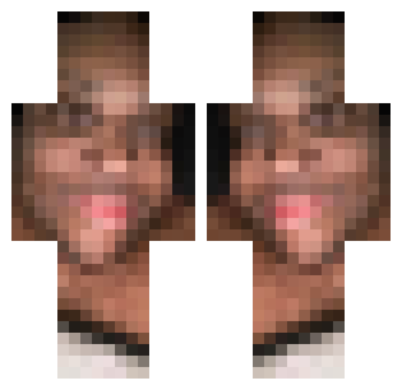 Saherqui Minecraft skin, front and back view