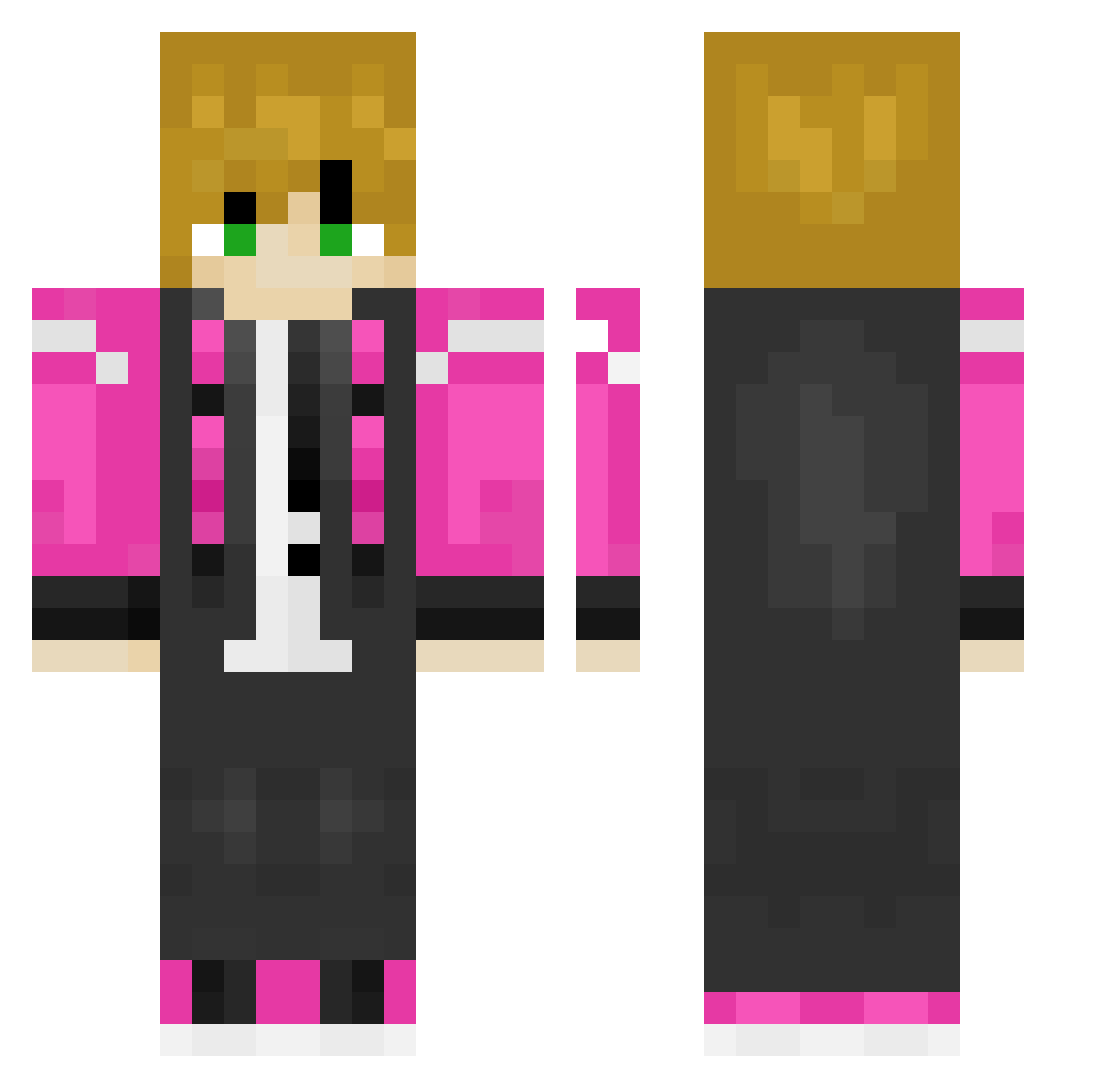 Tbntd Minecraft skin, front and back view