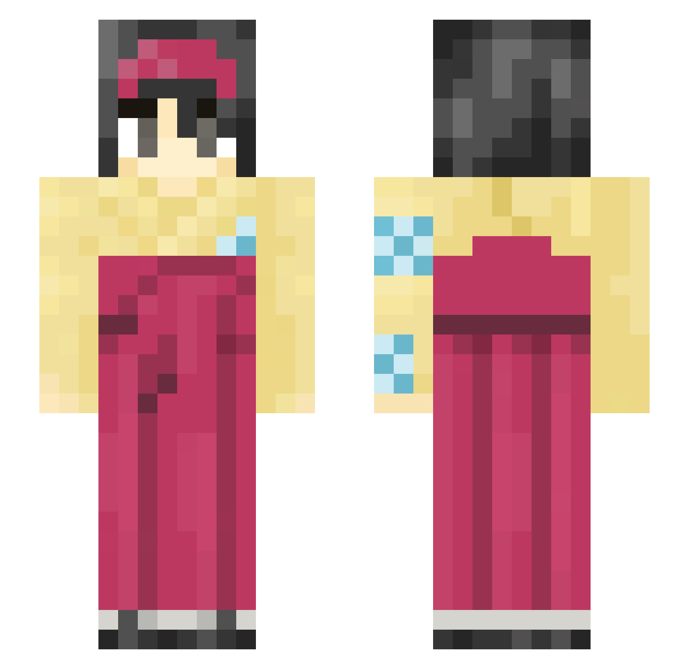 bijoutree Minecraft skin, front and back view