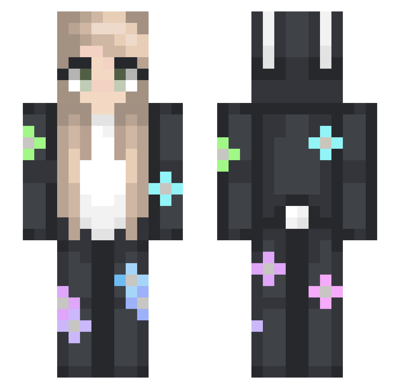 s24n Minecraft skin, front and back view
