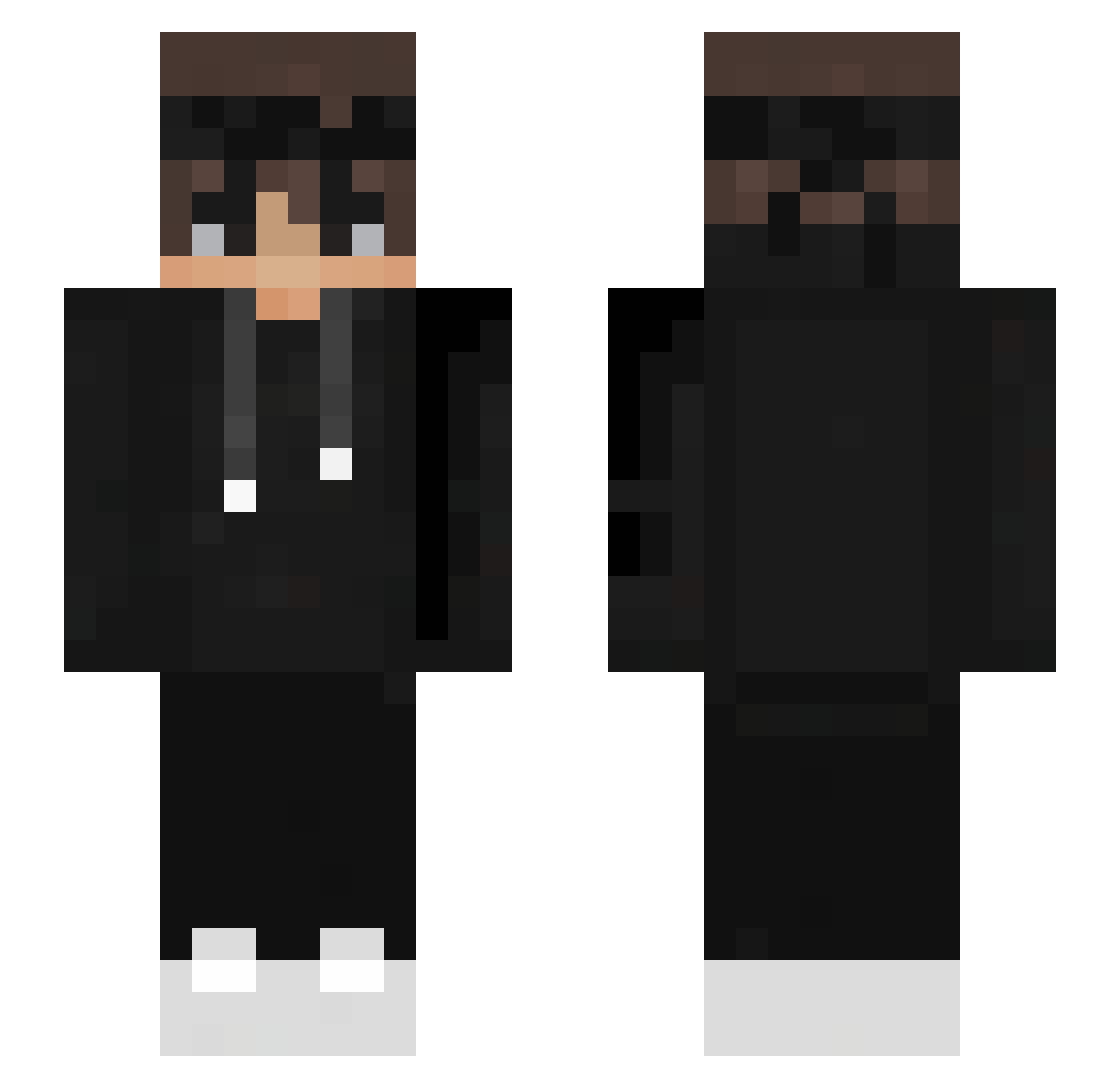 Neverquick Minecraft skin, front and back view