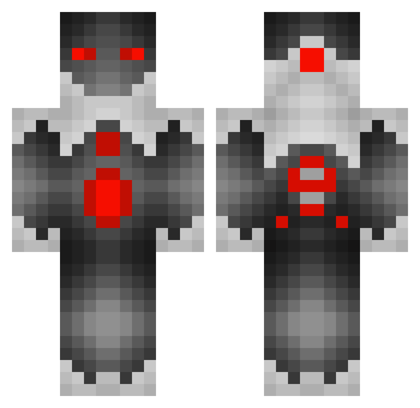 Yamraj Minecraft skin, front and back view