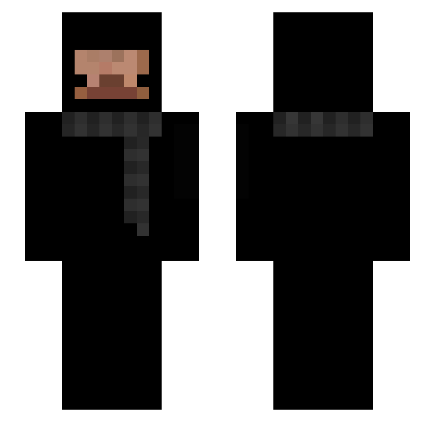 XQuackW Minecraft skin, front and back view