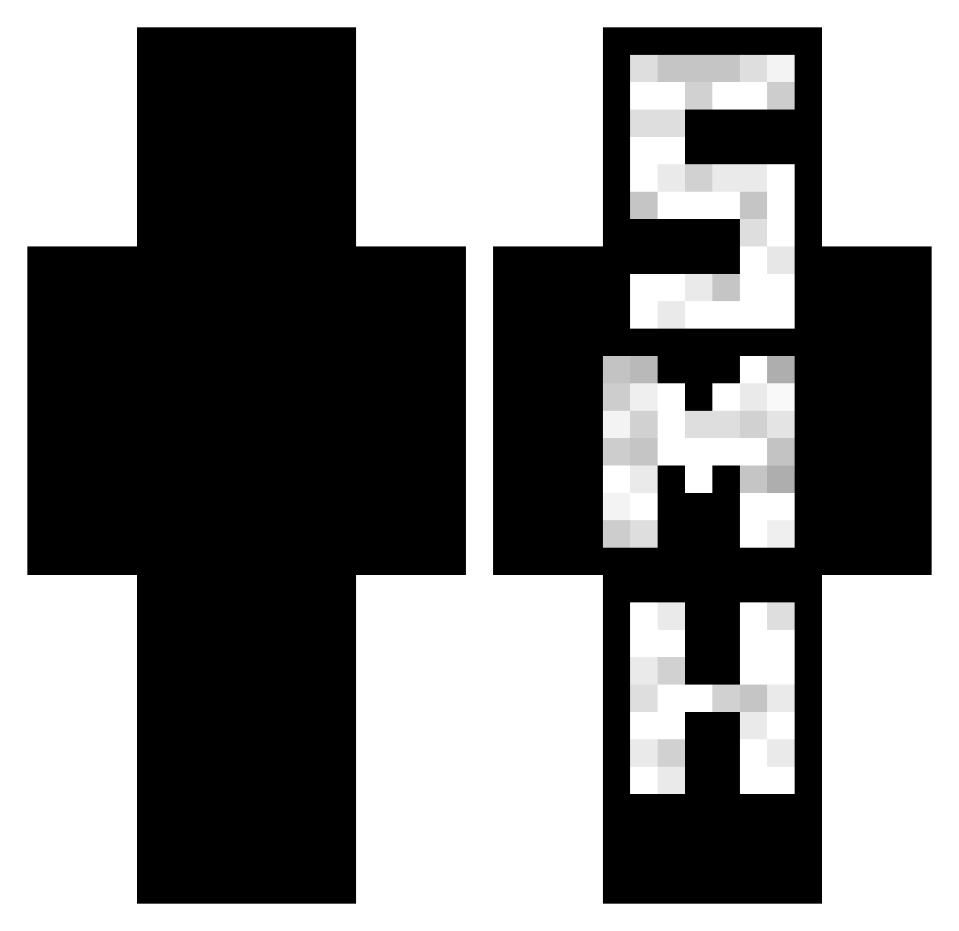 Empathybot2 Minecraft skin, front and back view