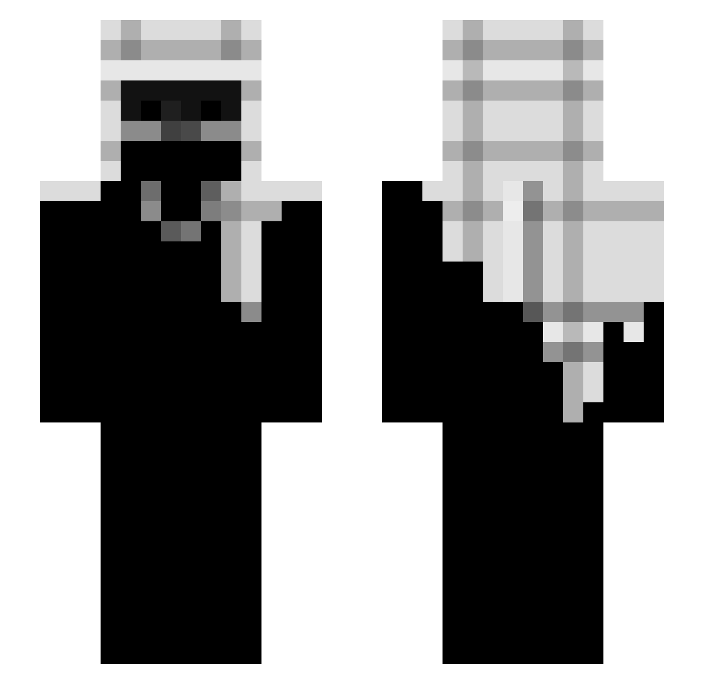 esxw Minecraft skin, front and back view