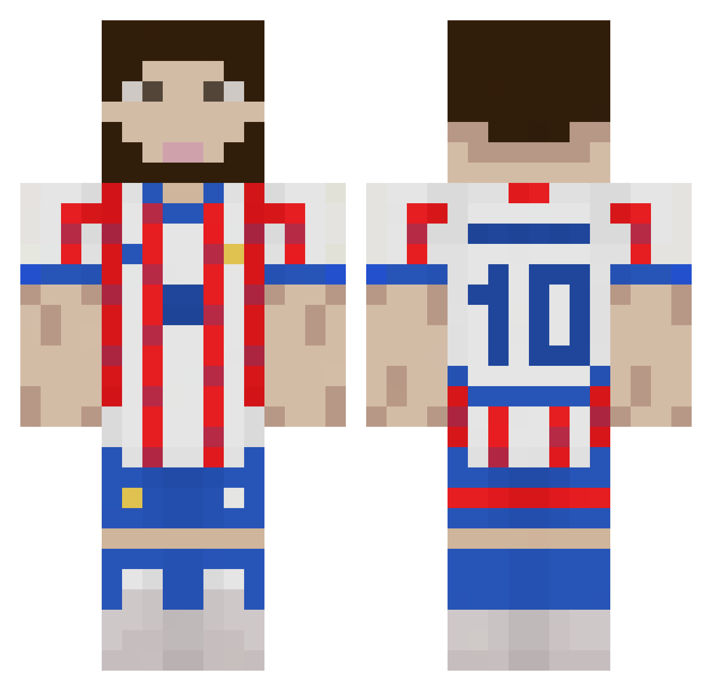 LaneBreaker Minecraft skin, front and back view
