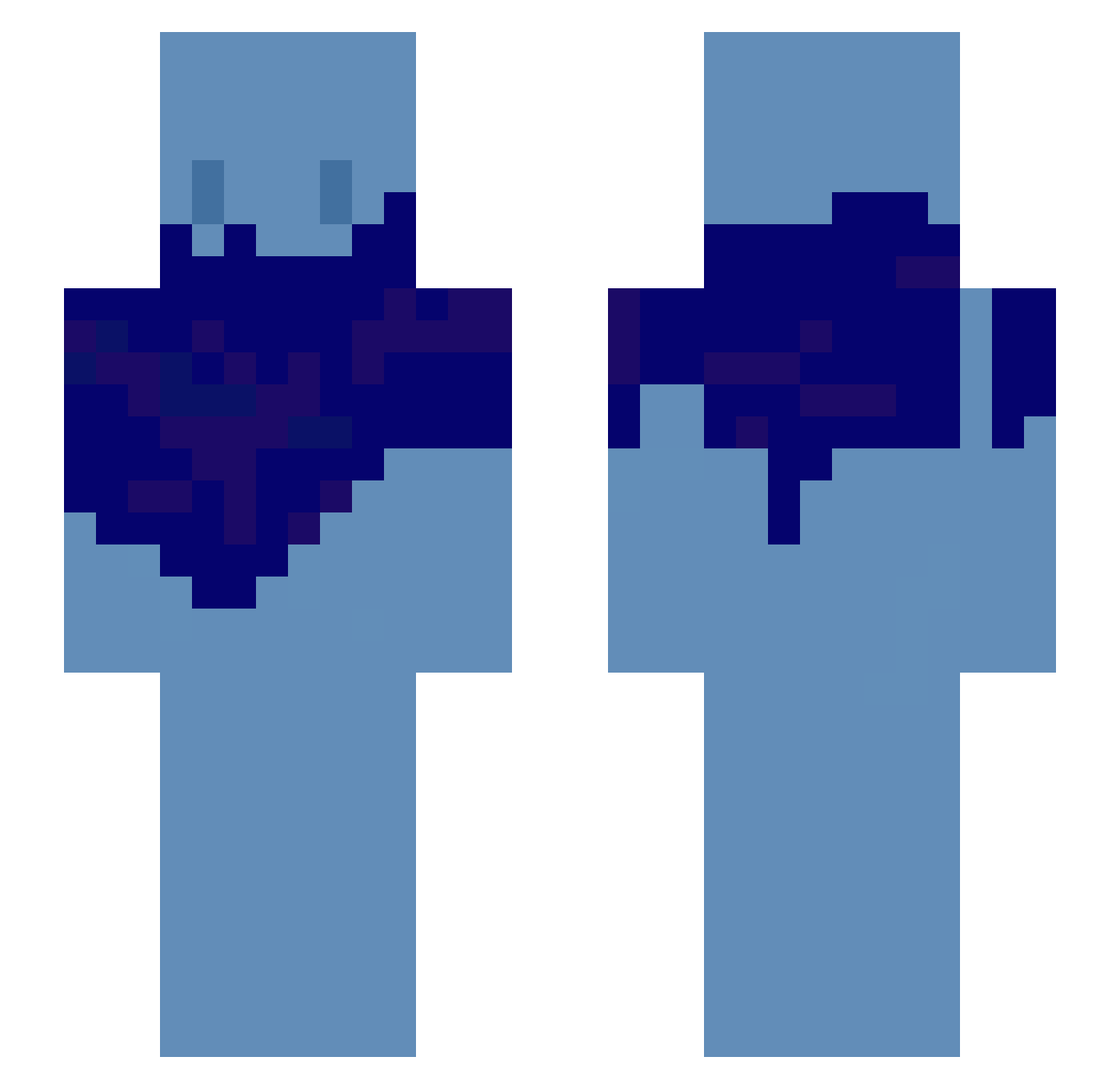 TicTacTomm Minecraft skin, front and back view
