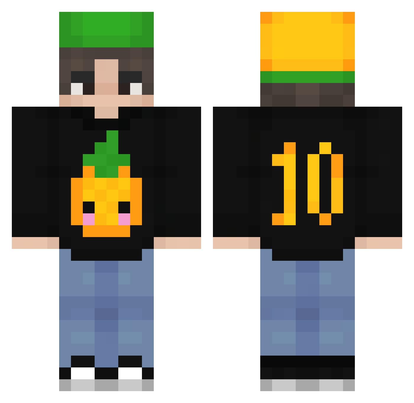 Rianpaza Minecraft skin, front and back view