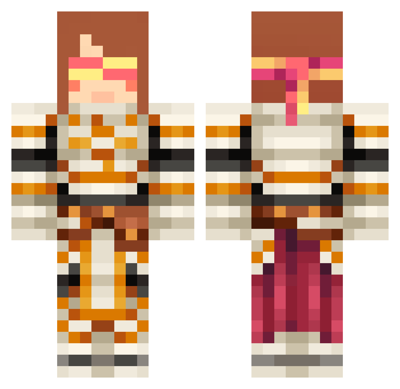 TheRealSquiddo Minecraft skin, front and back view