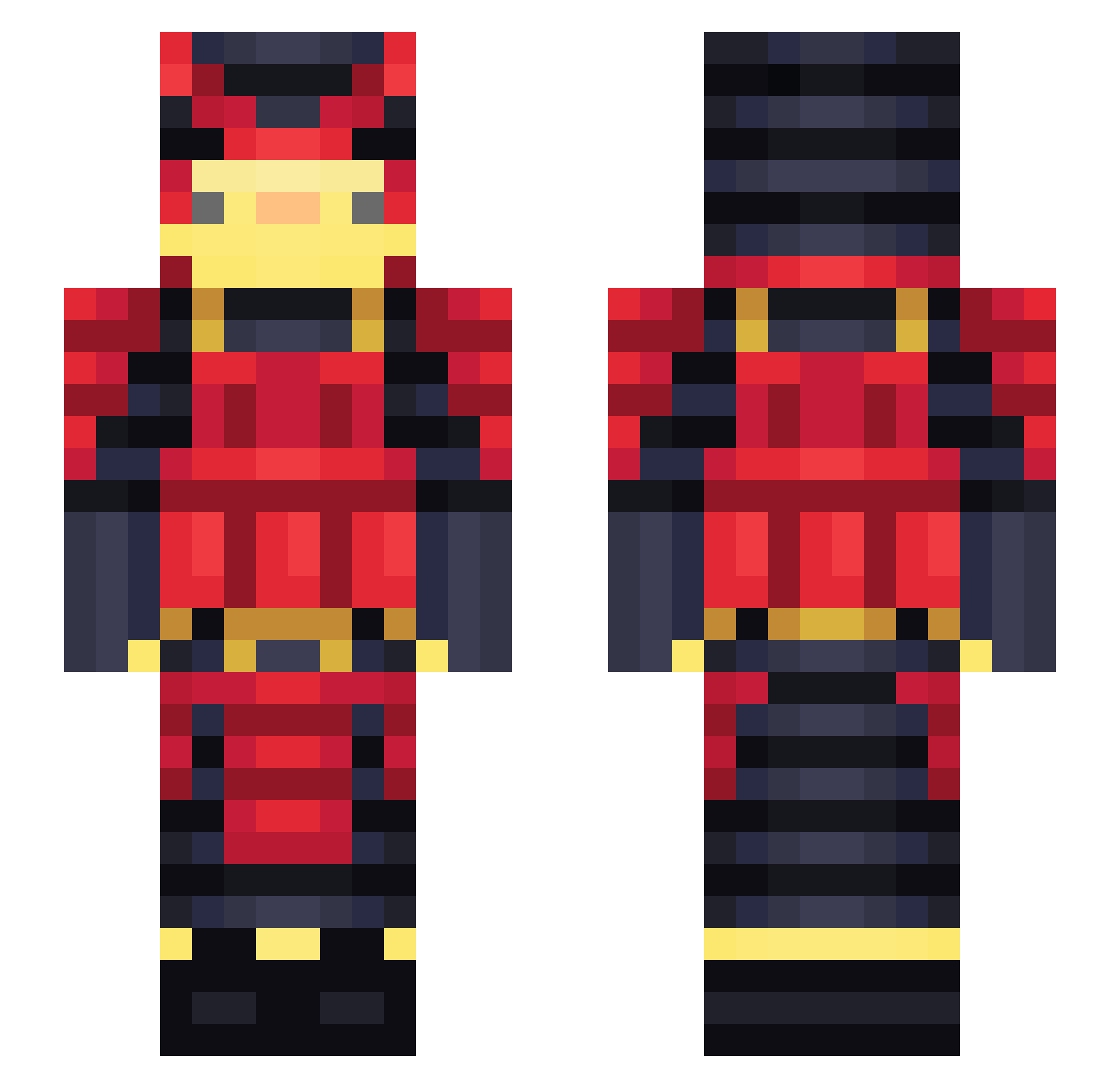 Gr3nUm Minecraft skin, front and back view
