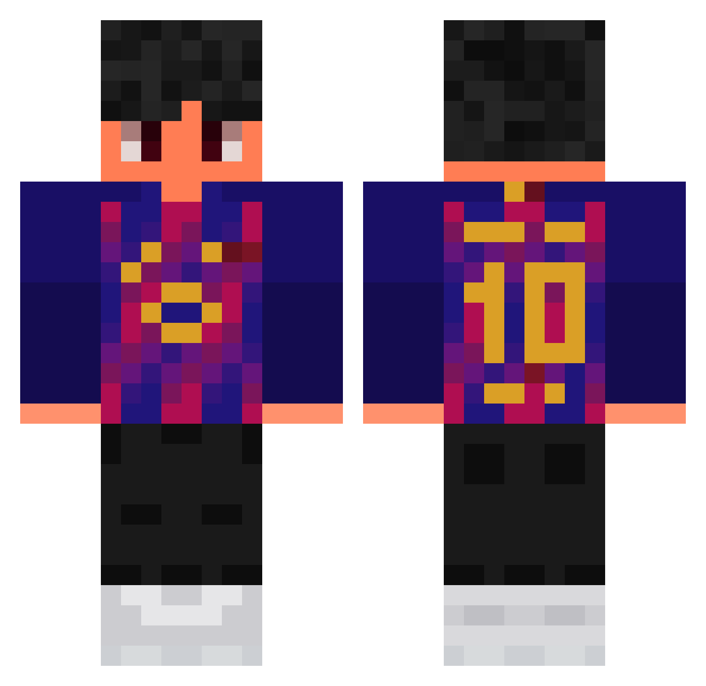 Schnaddy666 Minecraft skin, front and back view