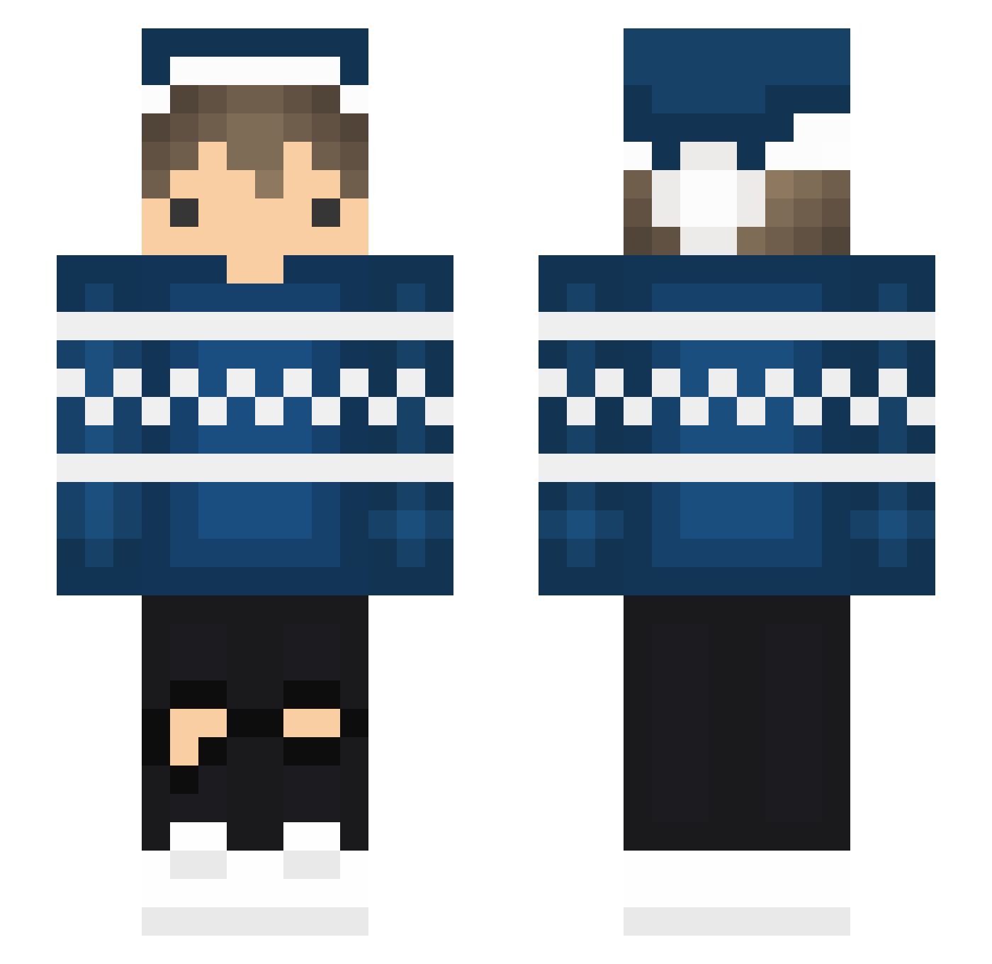Goaf Minecraft skin, front and back view