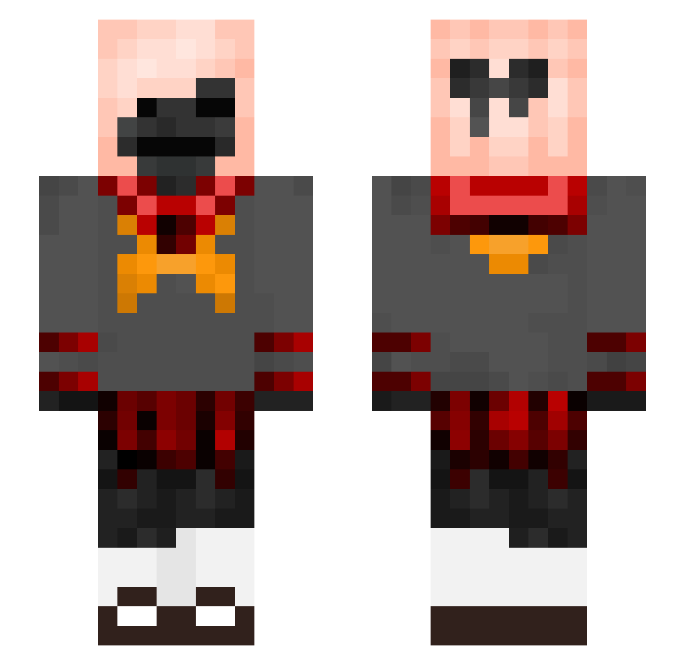 BlackGhost50 Minecraft skin, front and back view