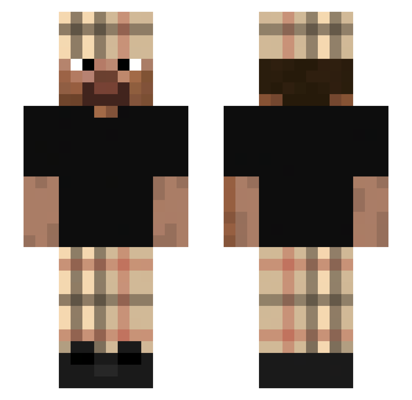 DerTunesier Minecraft skin, front and back view