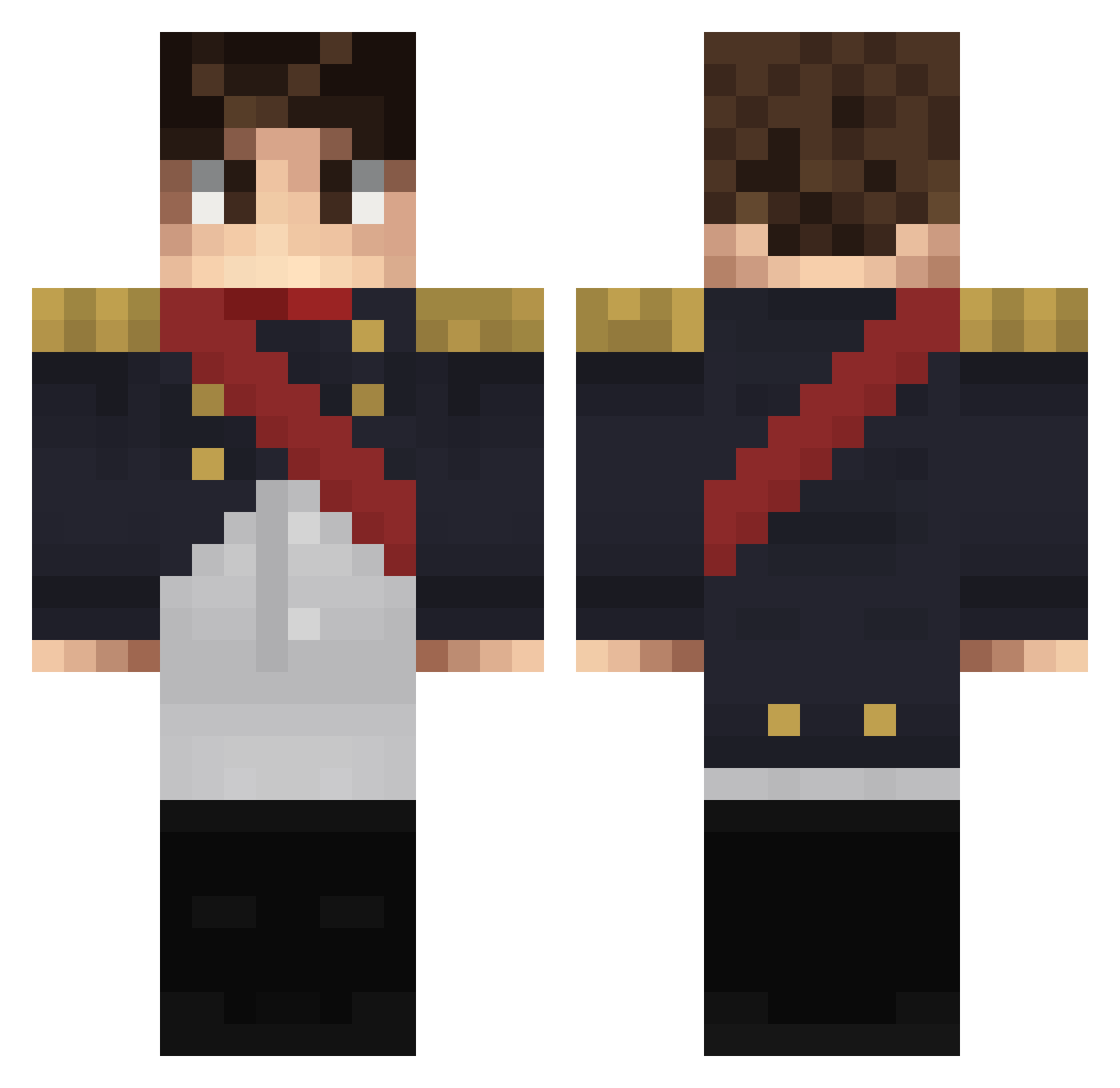 Siphannus Minecraft skin, front and back view