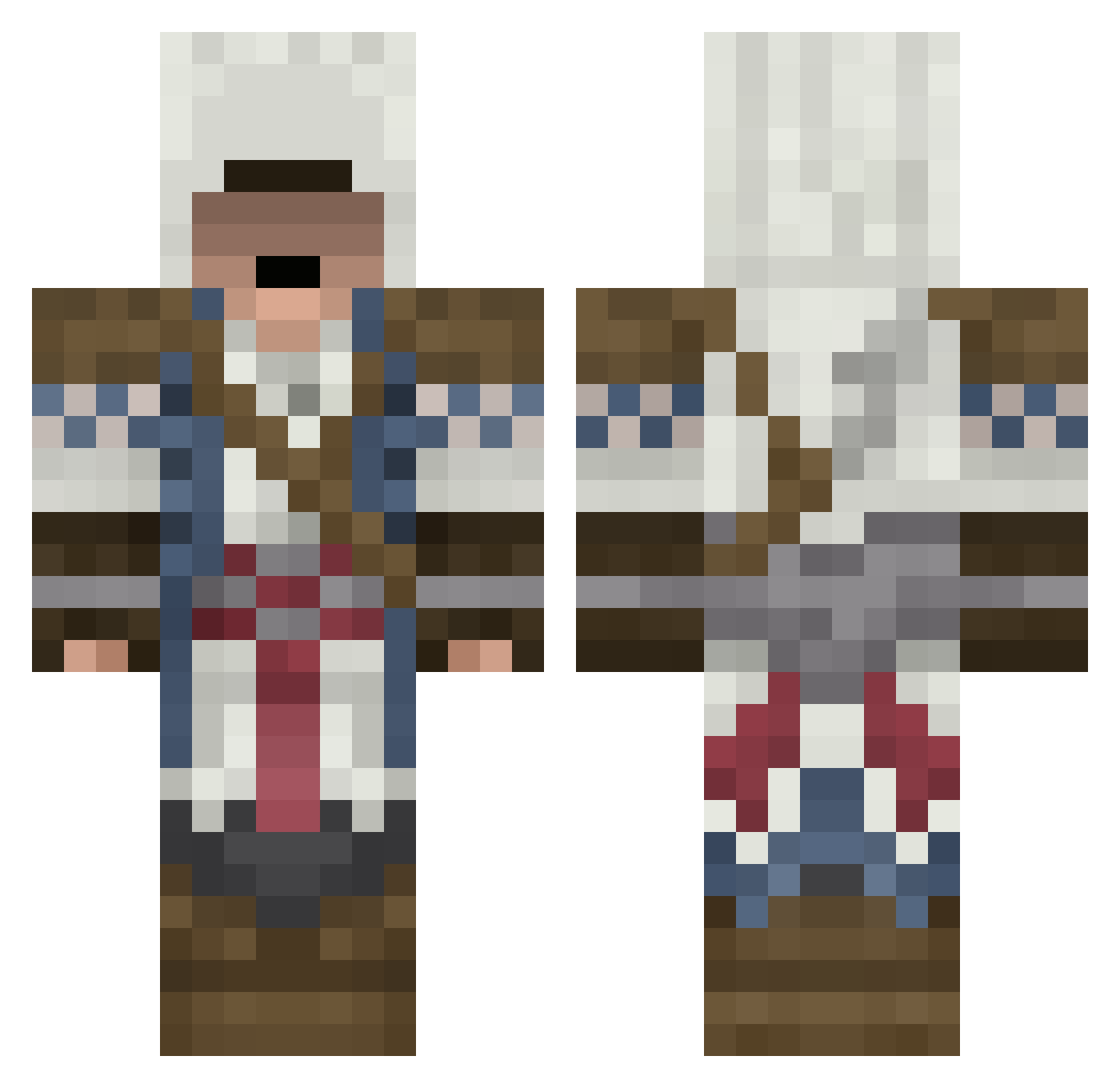 PEC02 Minecraft skin, front and back view