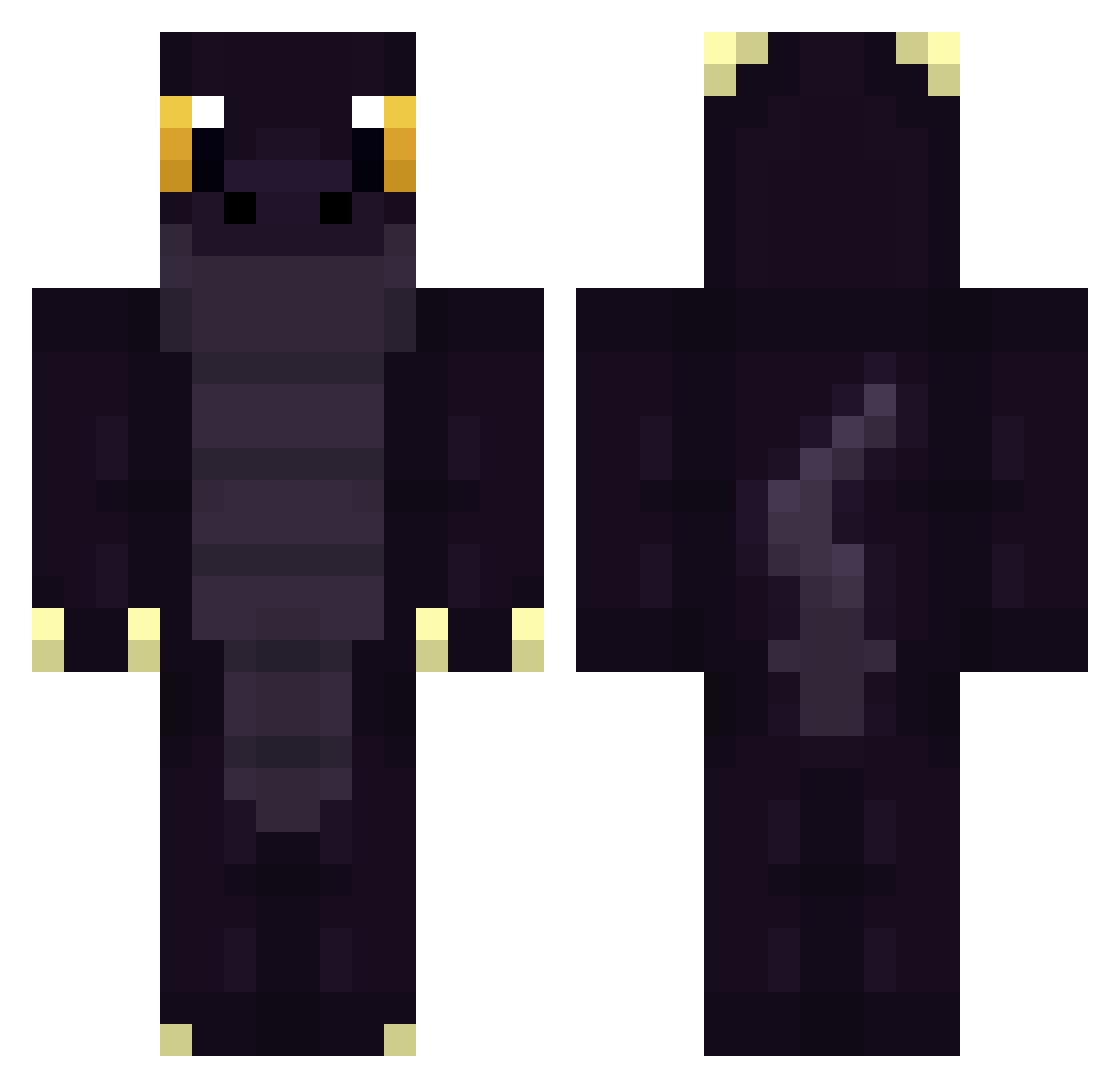 Xodusz Minecraft skin, front and back view