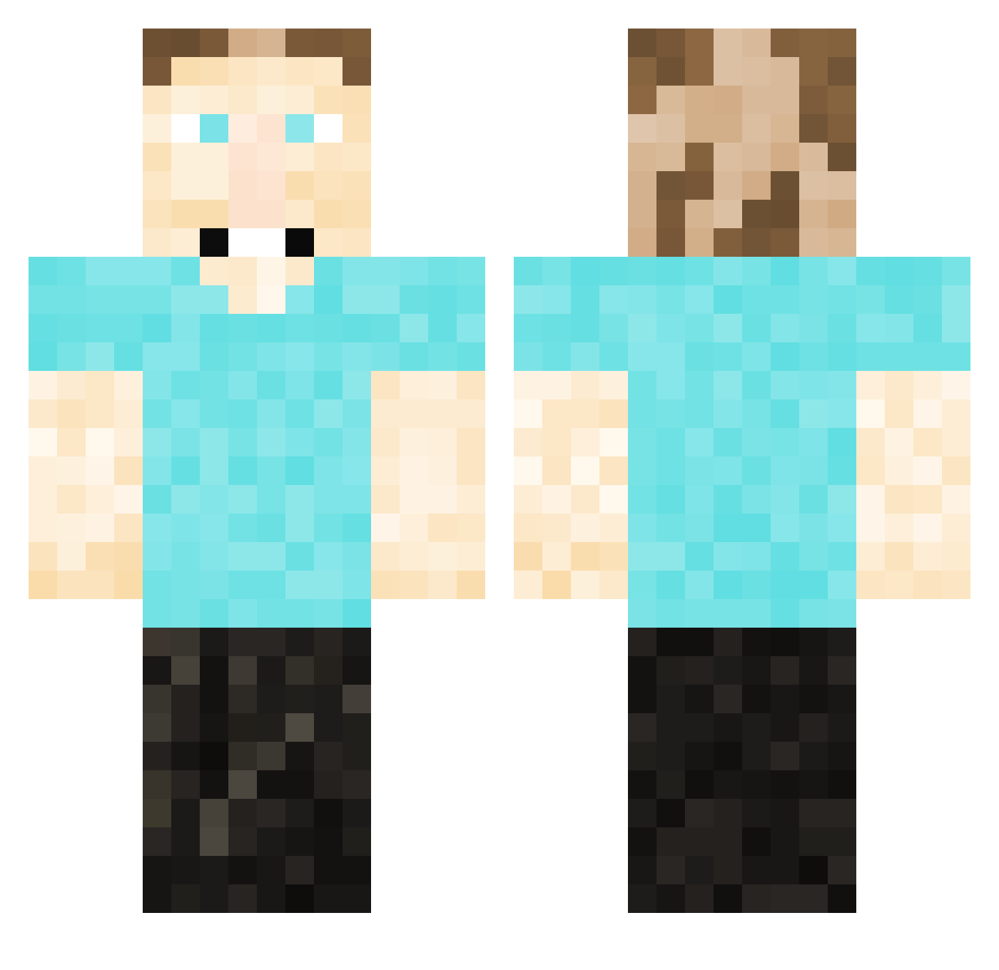 Tomis15 Minecraft skin, front and back view