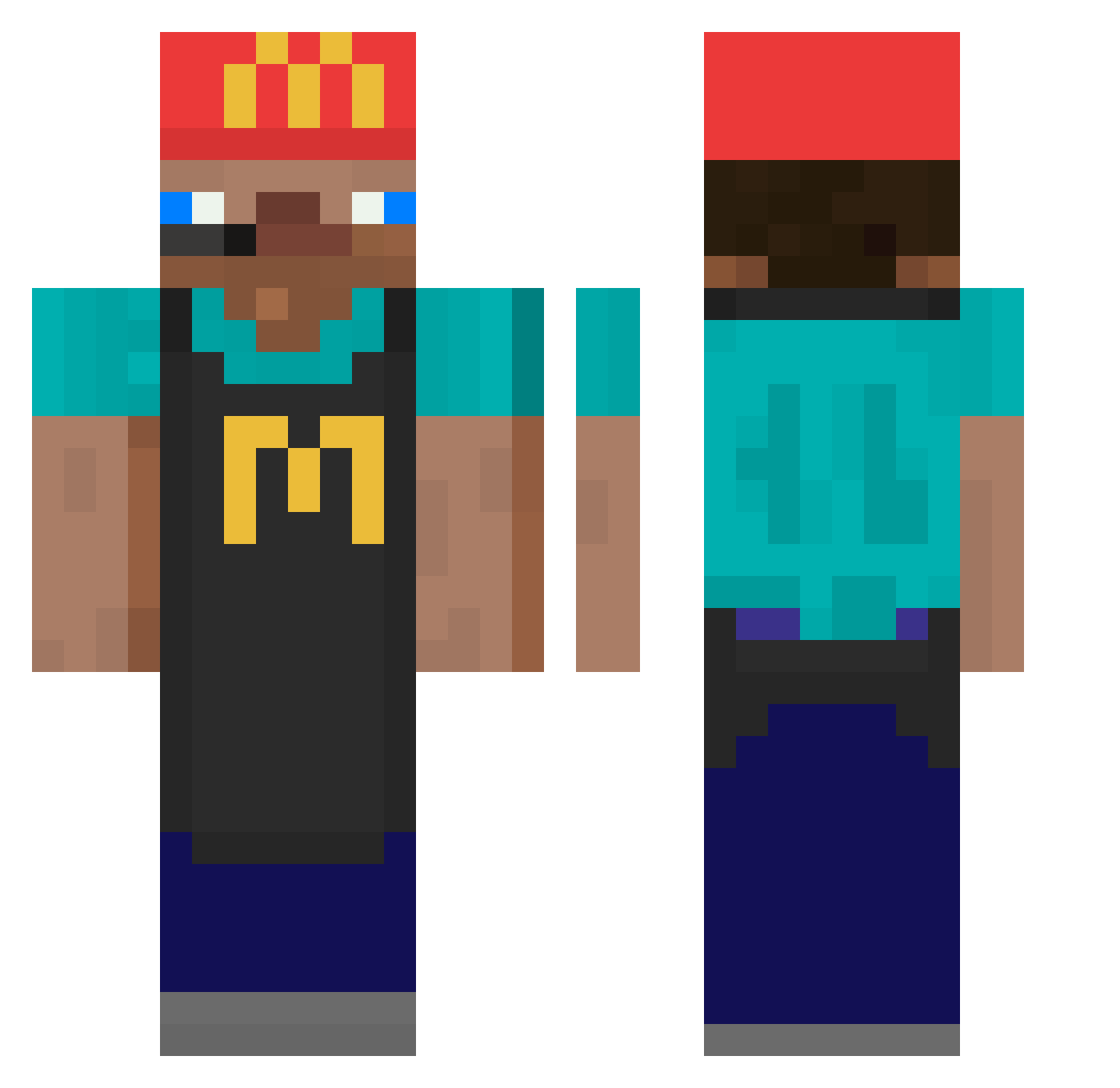 Gpiy Minecraft skin, front and back view