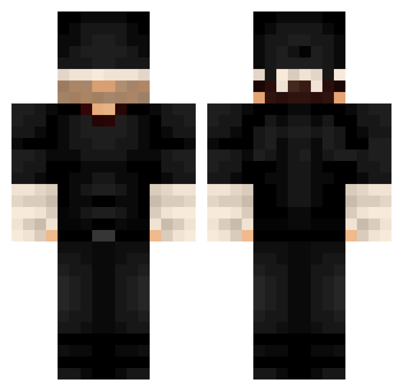 iiTzMa Minecraft skin, front and back view