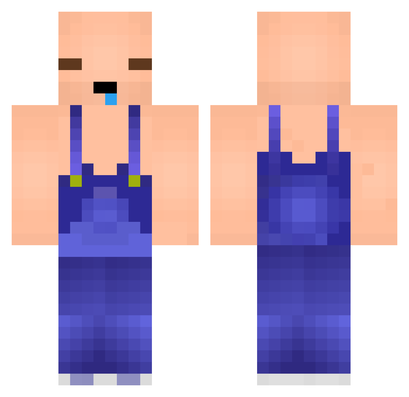 srndYuma Minecraft skin, front and back view