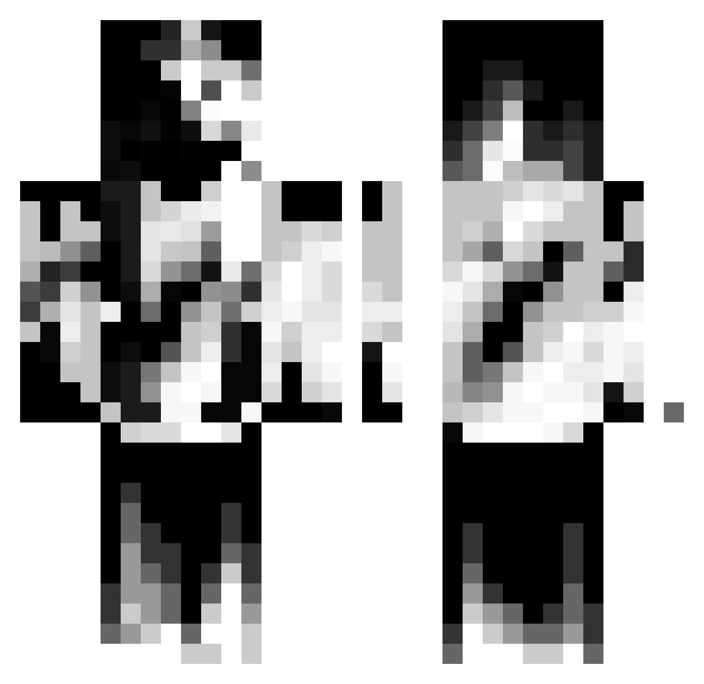 xuxx Minecraft skin, front and back view